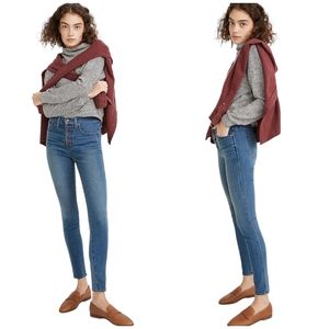 Madewell 10" High-Rise Skinny Jeans In Dewitt Wash: Button-Front Tencel Denim 27